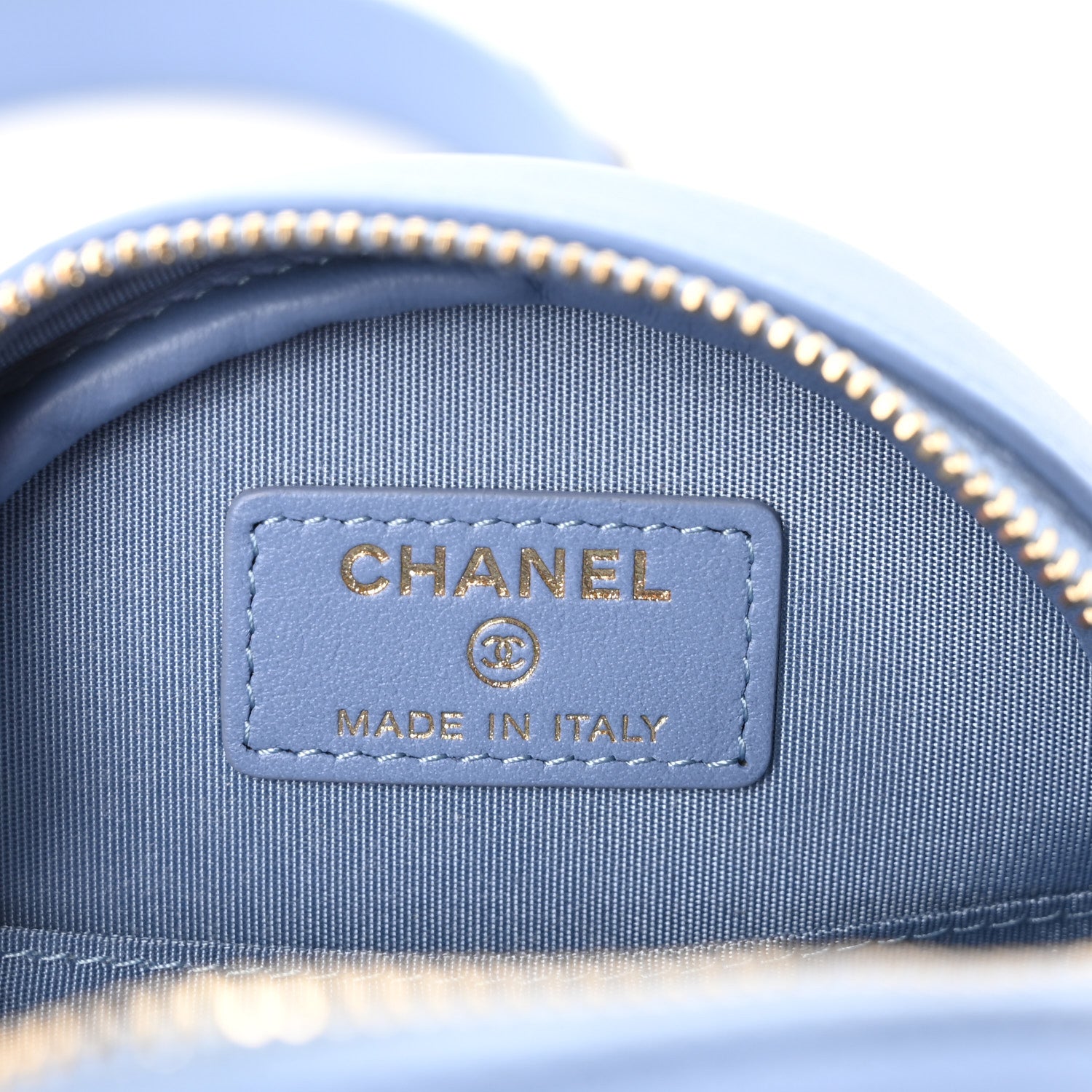 Chanel Sequin Chanel 19 Round Clutch With Chain Light Blue 6 of 10