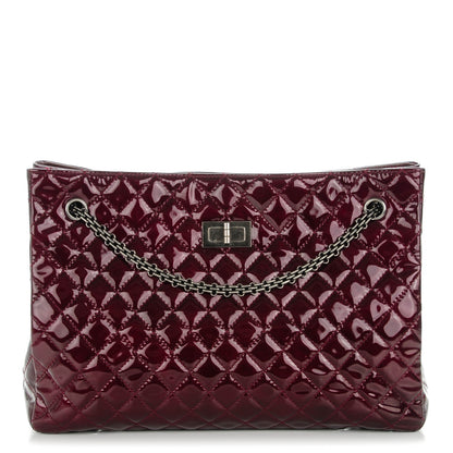 Chanel Patent Calfskin Quilted Reissue 2.55 Tote Burgundy 1 of 7