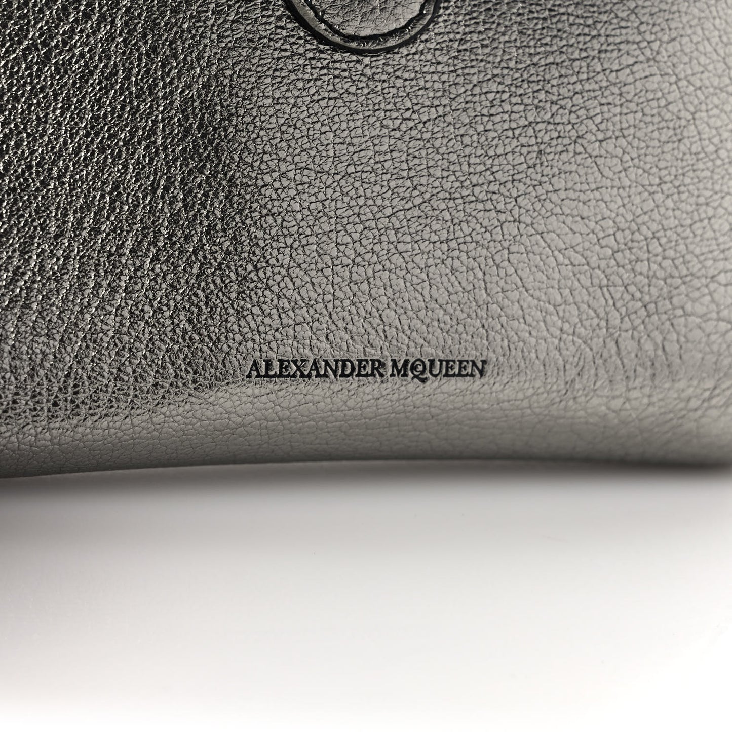 Metallic Calfskin Skull French Wallet Dark Silver