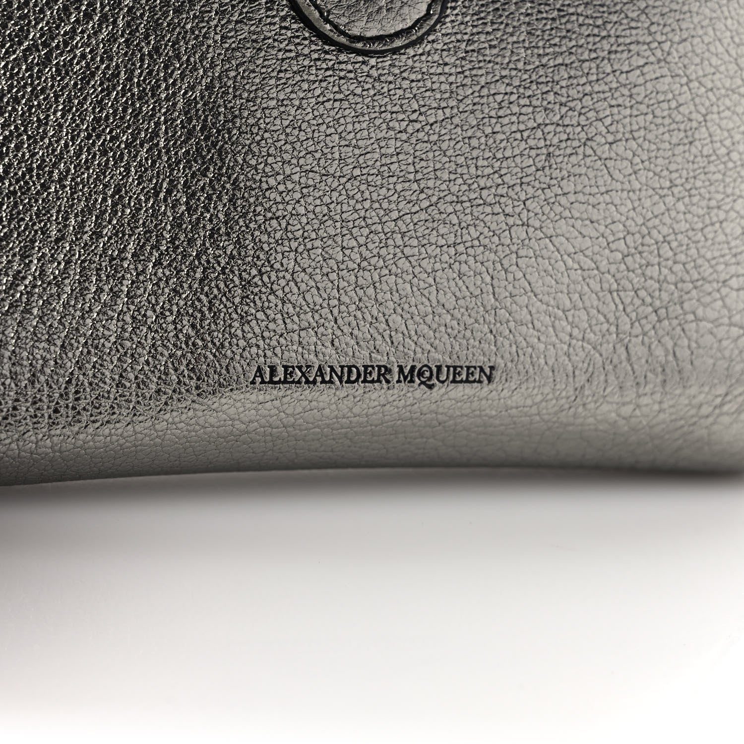 Alexander McQueen Metallic Calfskin Skull French Wallet Dark Silver 7 of 9