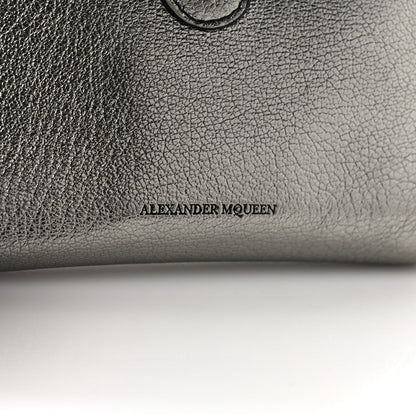 Alexander McQueen Metallic Calfskin Skull French Wallet Dark Silver 7 of 9