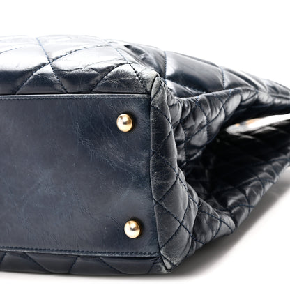 Chanel Glazed Calfskin Quilted Daily Walk Tote Navy 10 of 10