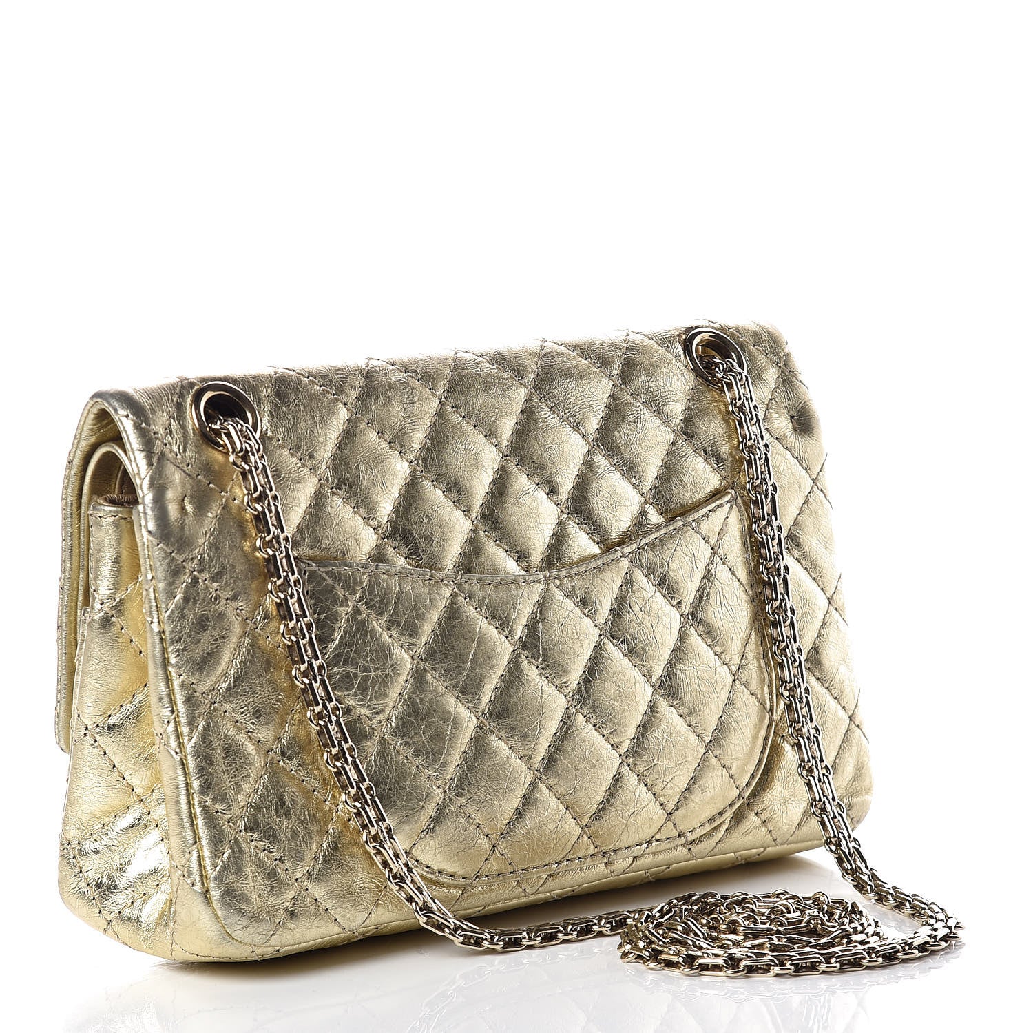 Chanel Metallic Aged Calfskin Quilted 2.55 Reissue 225 Flap Gold 4 of 14