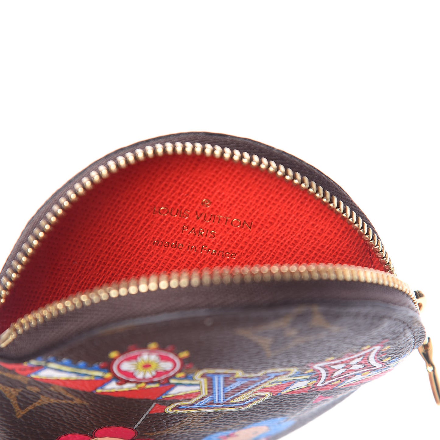 Monogram 2020 Christmas Animation Bumper Cars Round Coin Purse Coquelicot