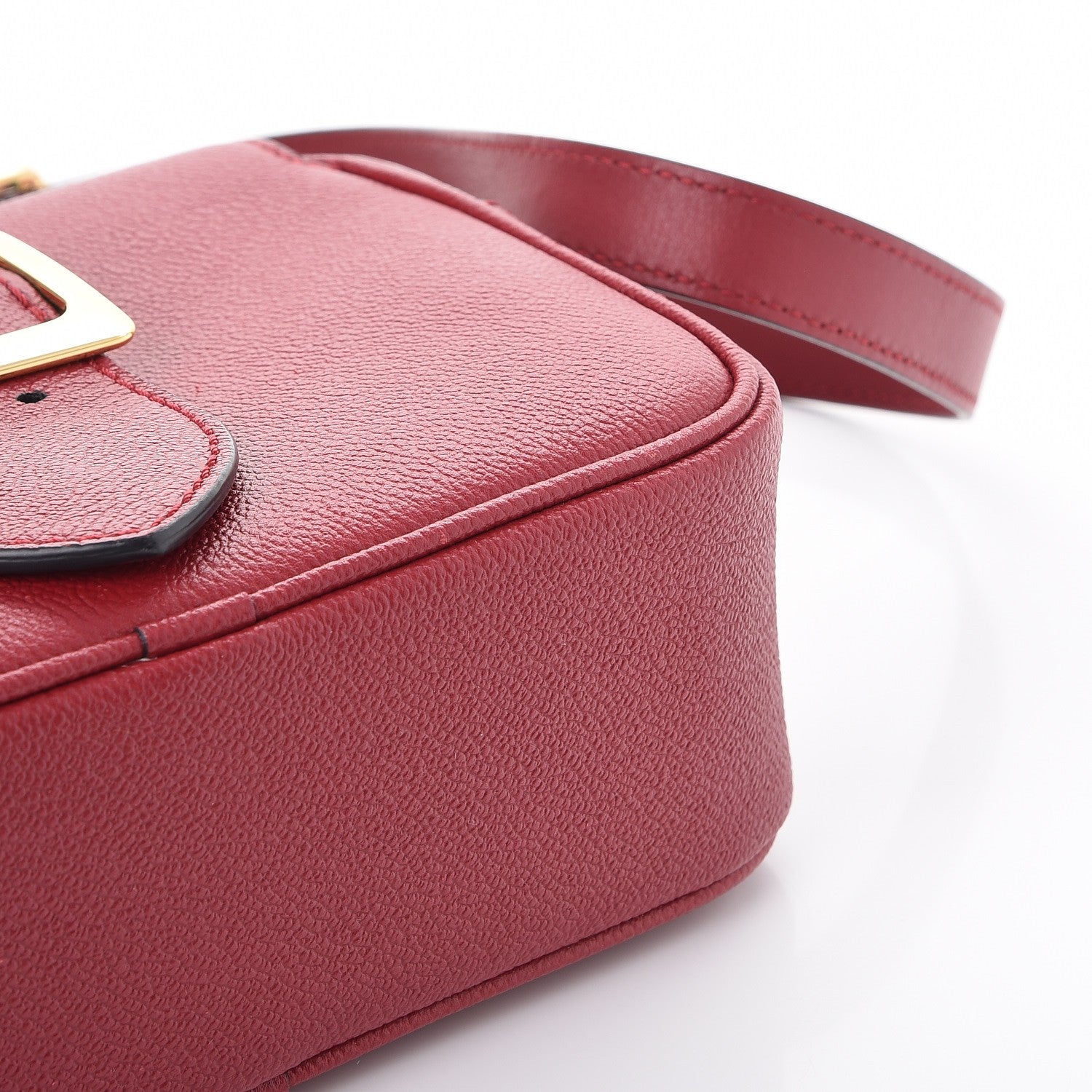 Burberry Soft Grain Calfskin Small Buckle Zip Bag Parade Red 10 of 12