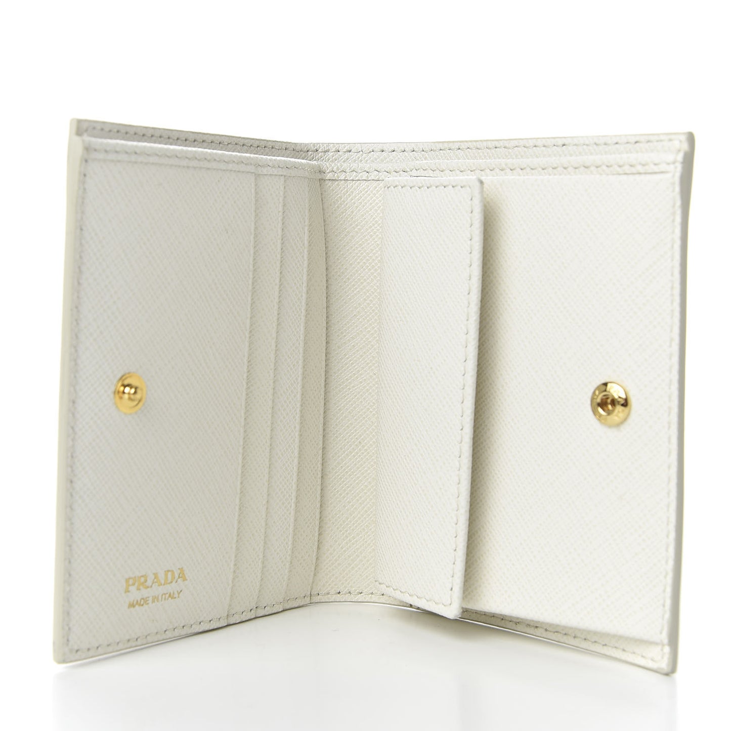 Saffiano Print Lipstick Print Bi-Fold Wallet White Dis