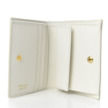 Prada Saffiano Print Lipstick Print Bi-Fold Wallet White Dis 5 of 7