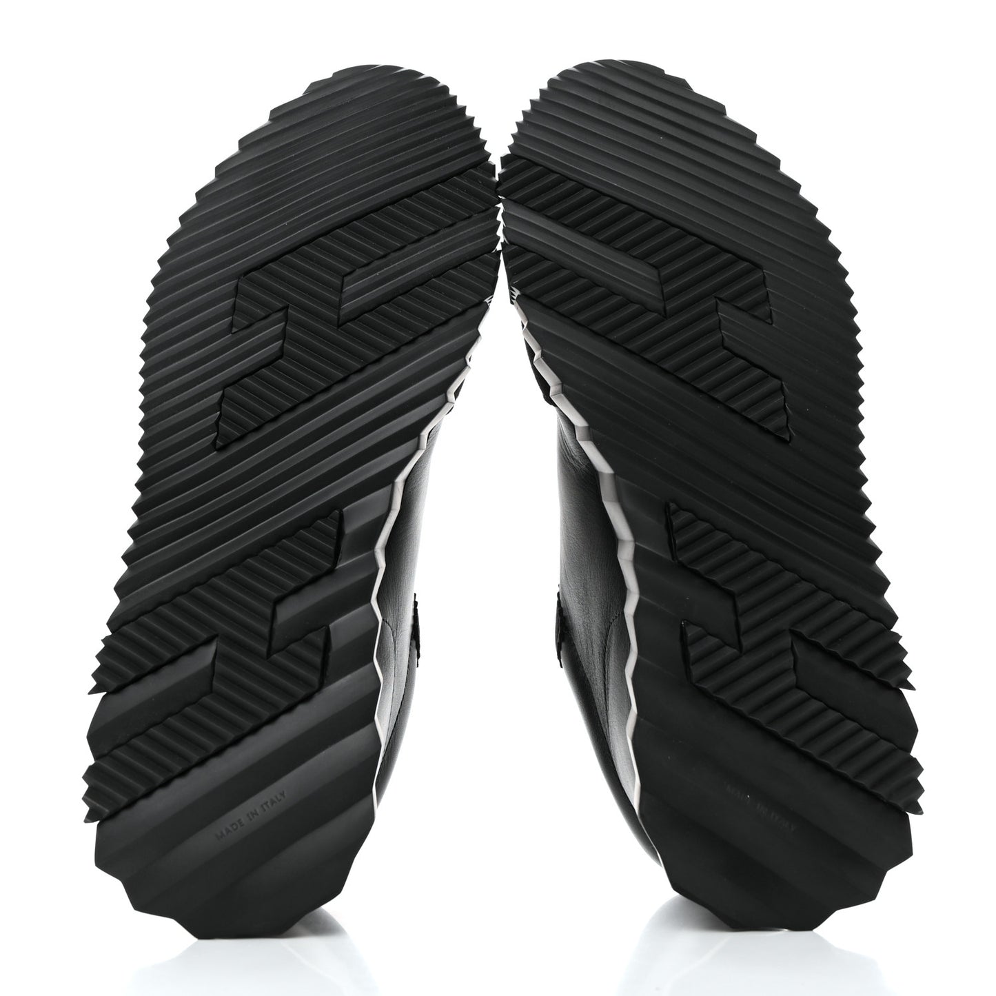 Calfskin Suede Goatskin Bouncing Sneakers 45 Black