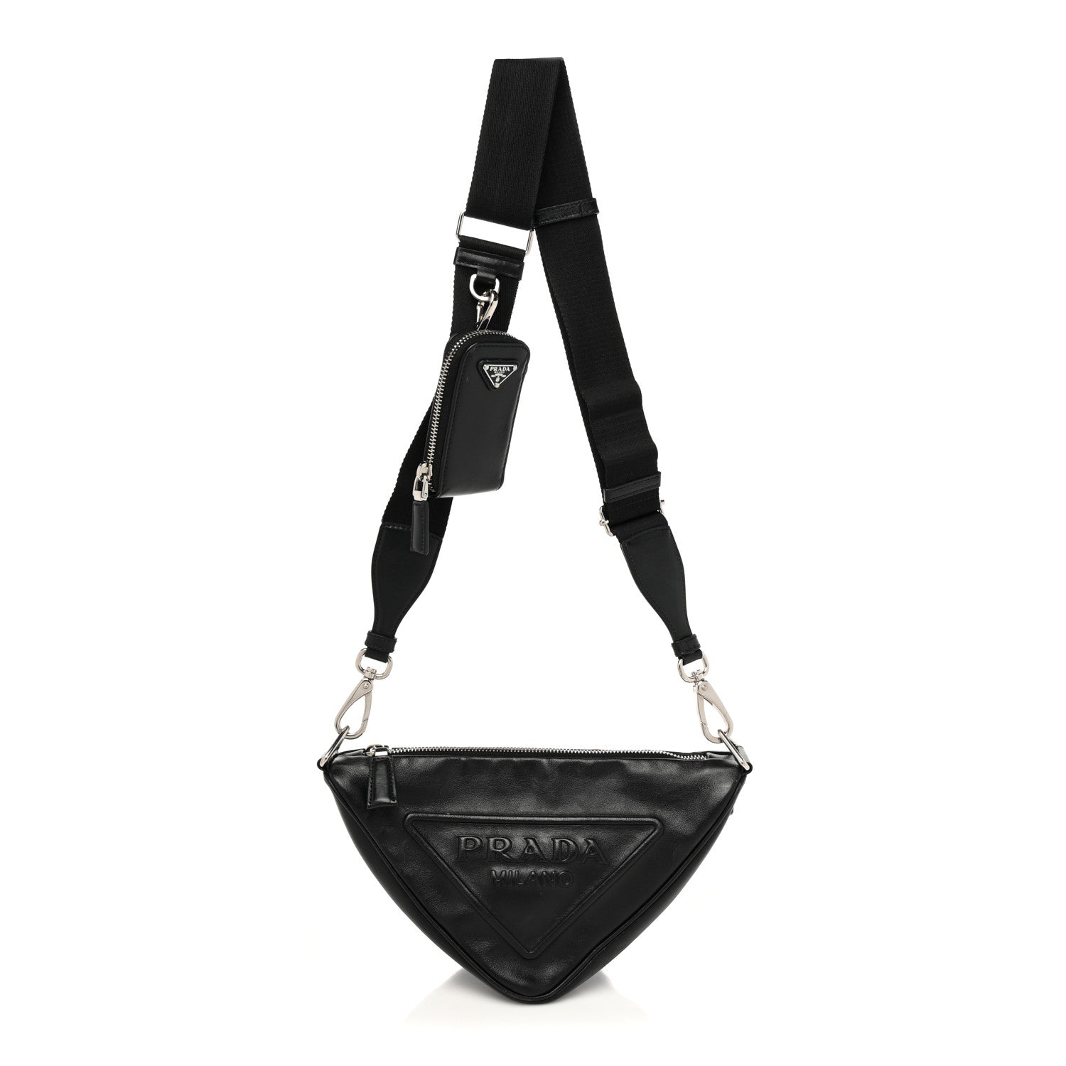 Prada Grace Lux Triangle Shoulder Bag Black 1 of 11