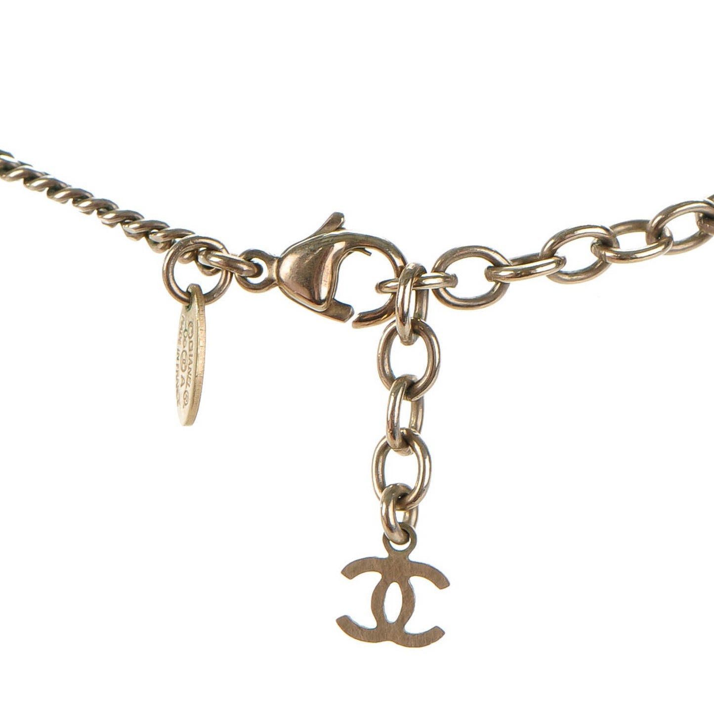 Resin Striped CC Necklace Black White