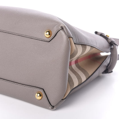 Burberry Derby Calfskin House Check Medium Banner Tote Thistle Grey 10 of 10