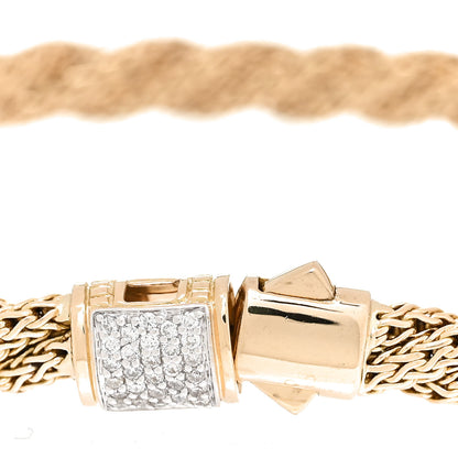 John Hardy 18K Yellow Gold Diamond 6mm Classic Twist Chain Bracelet 4 of 5