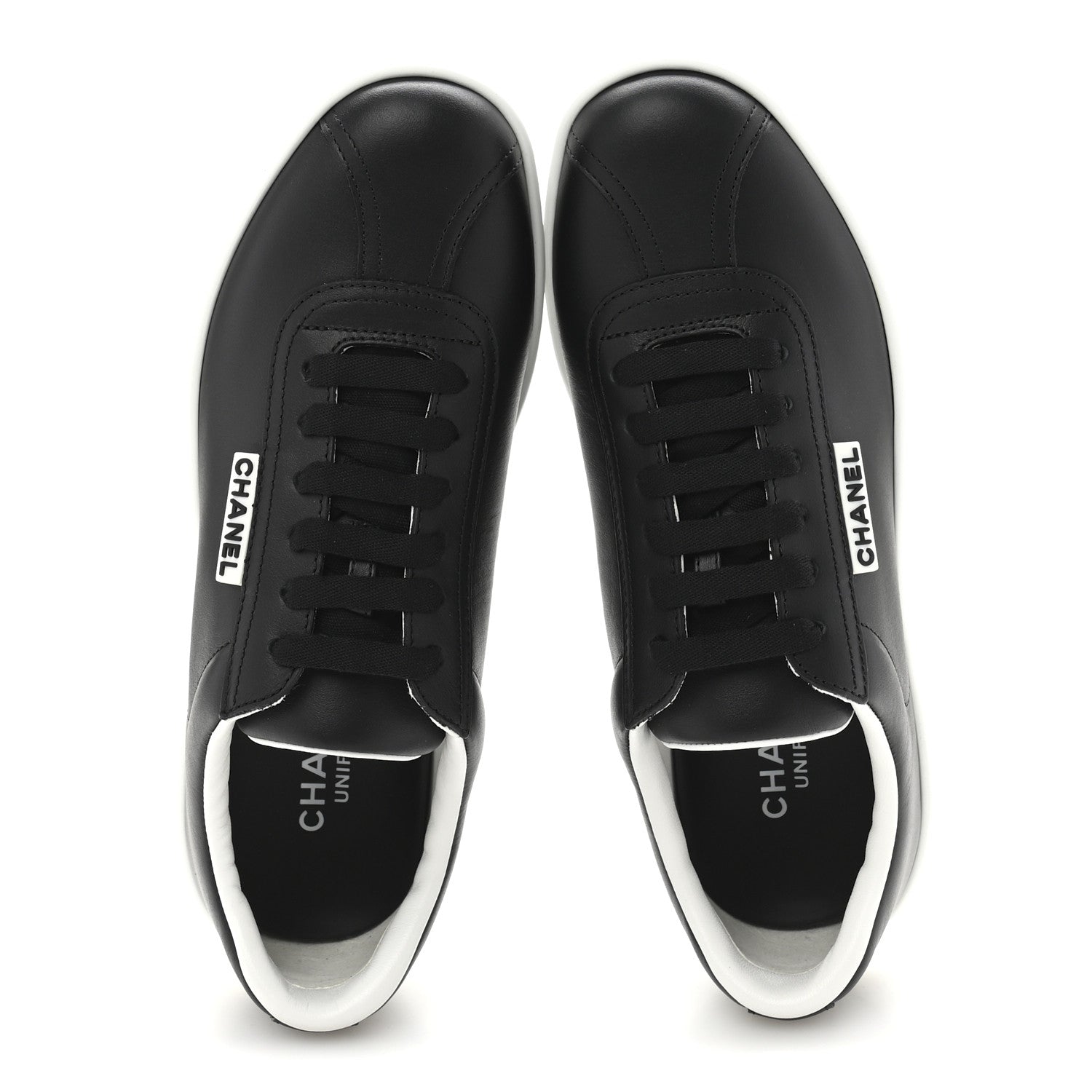 Chanel Calfskin CC Womens Sneakers 38 Black 2 of 9