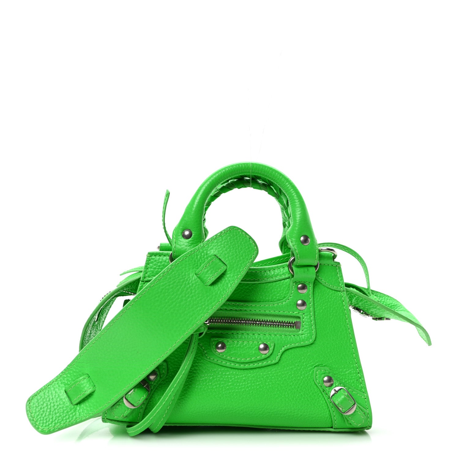Balenciaga Grained Calfskin Neo Classic Silver Hardware Nano City