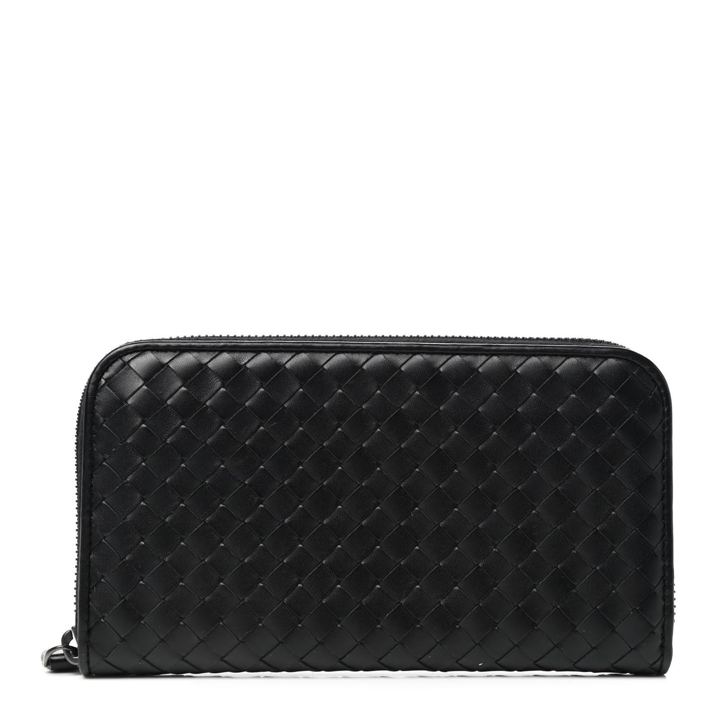 Nappa Intrecciato Zip Around Wallet Black
