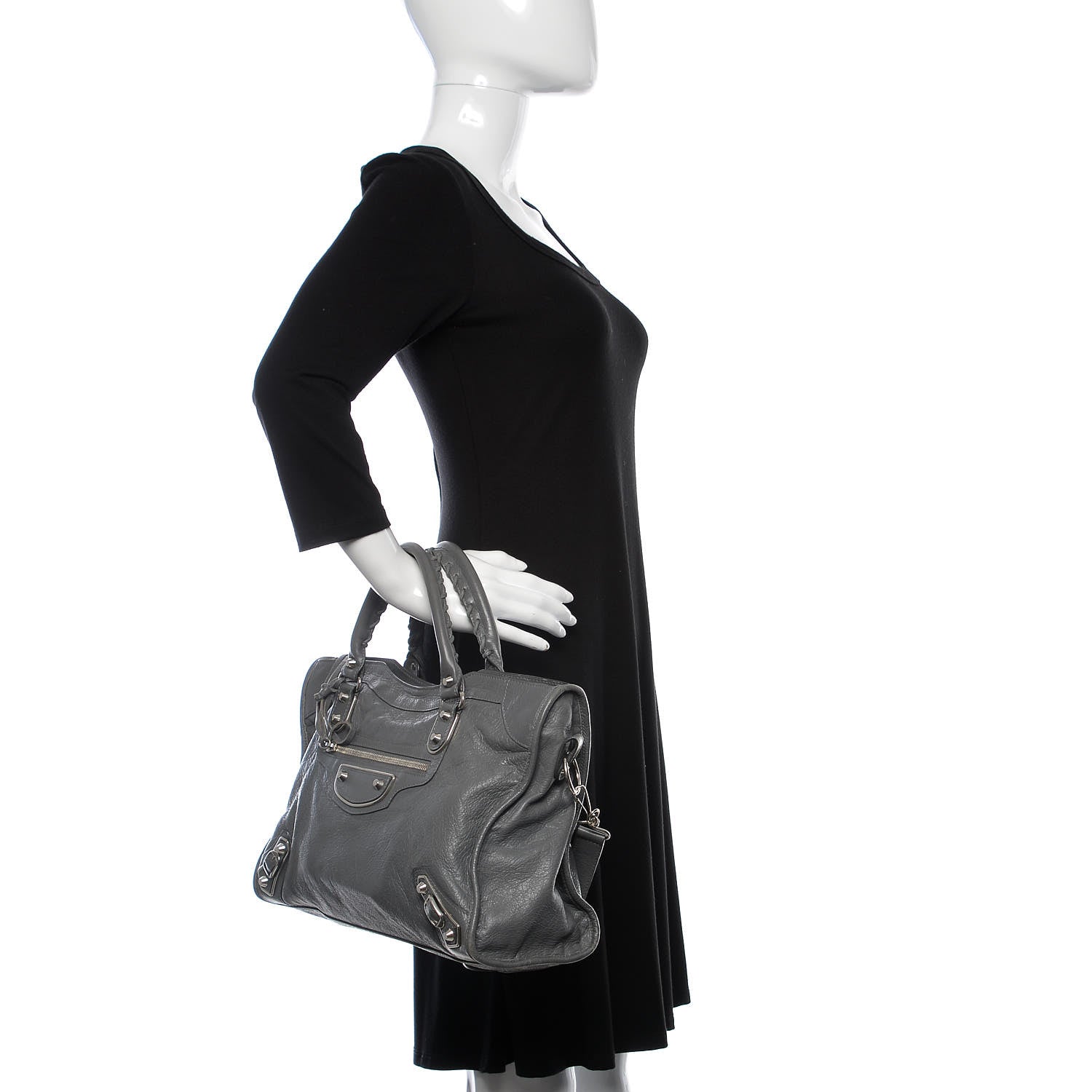 Balenciaga Chevre Silver Metallic Edge Hardware City Gris Cendre 2 of 13