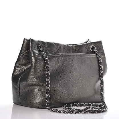 Chanel Metallic Caviar Quilted CC Timeless Tote Dark Silver 3 of 10