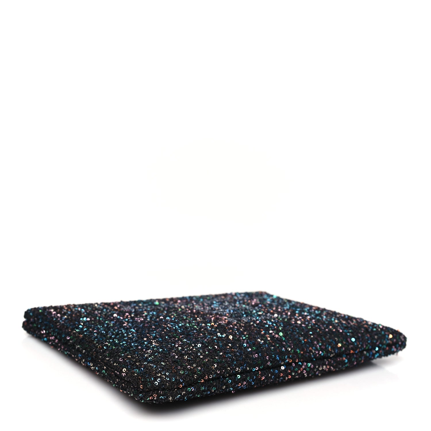 Chanel Canvas Sequin Medium Deauville Cosmetic Pouch Black 4 of 8