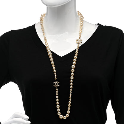 Chanel Graduated Pearl CC Long Necklace Gold 2 of 6