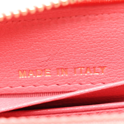 Chanel Goatskin Quilted Tri-Color In & Out Zip Around Wallet Orange Green Pink 7 of 9