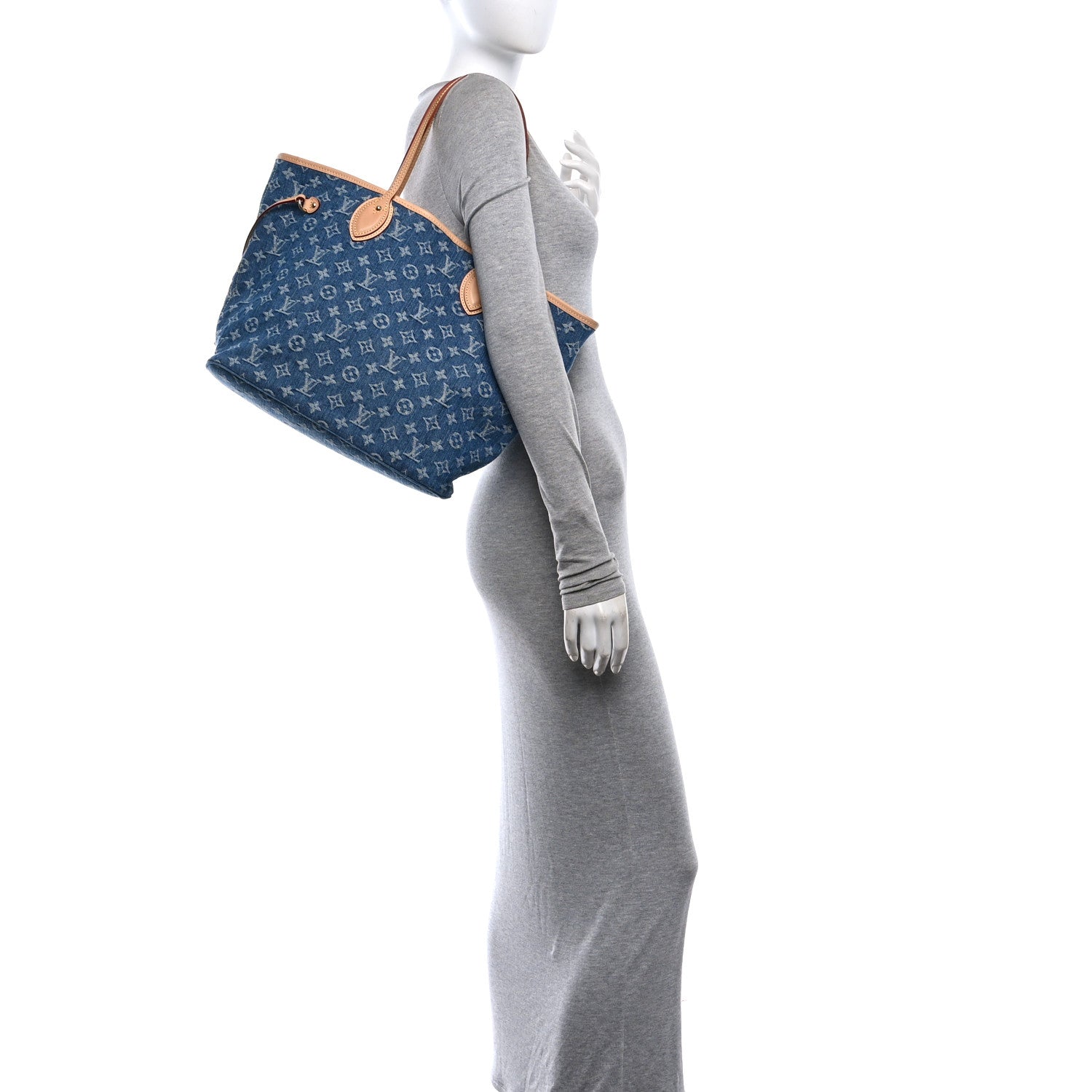 Louis Vuitton Monogram Denim Neo Neverfull MM   Blue 2 of 10