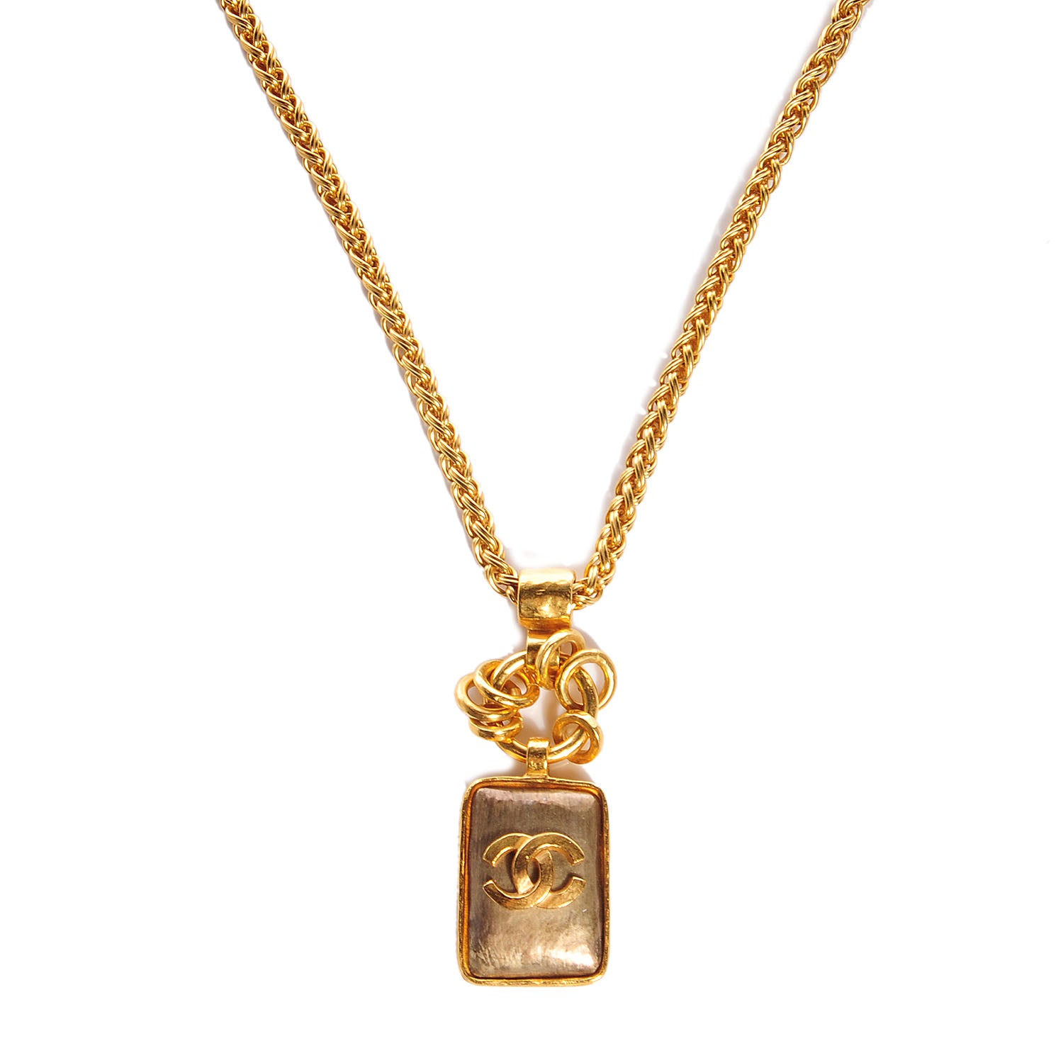 Chanel CC Pendant Long Necklace Gold 1 of 6
