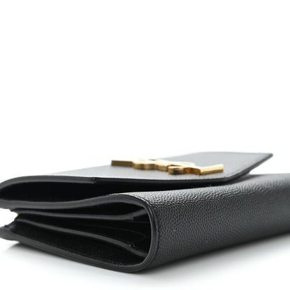 Saint Laurent Grain De Poudre Monogram Bi-Fold Wallet Black 9 of 11