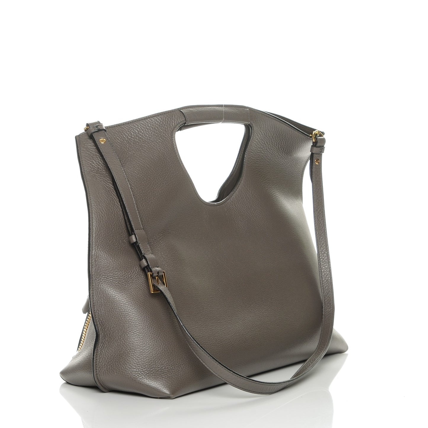 Grained Calfskin Alix Padlock Zip Tote Graphite