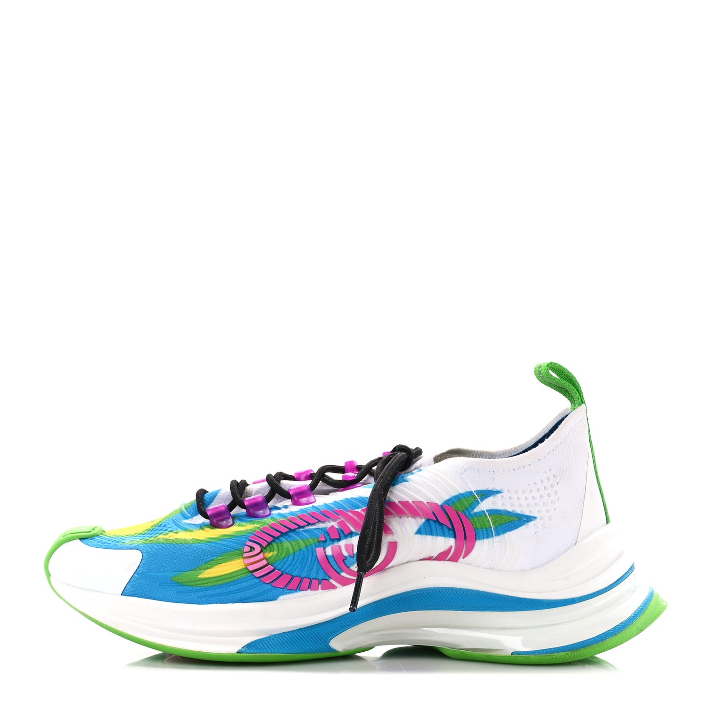 Technical Knit Fabric Waves Womens Gucci Run Sneakers 39 Multicolor