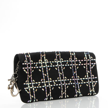 Christian Dior Satin Beaded Clutch Black 3 of 8