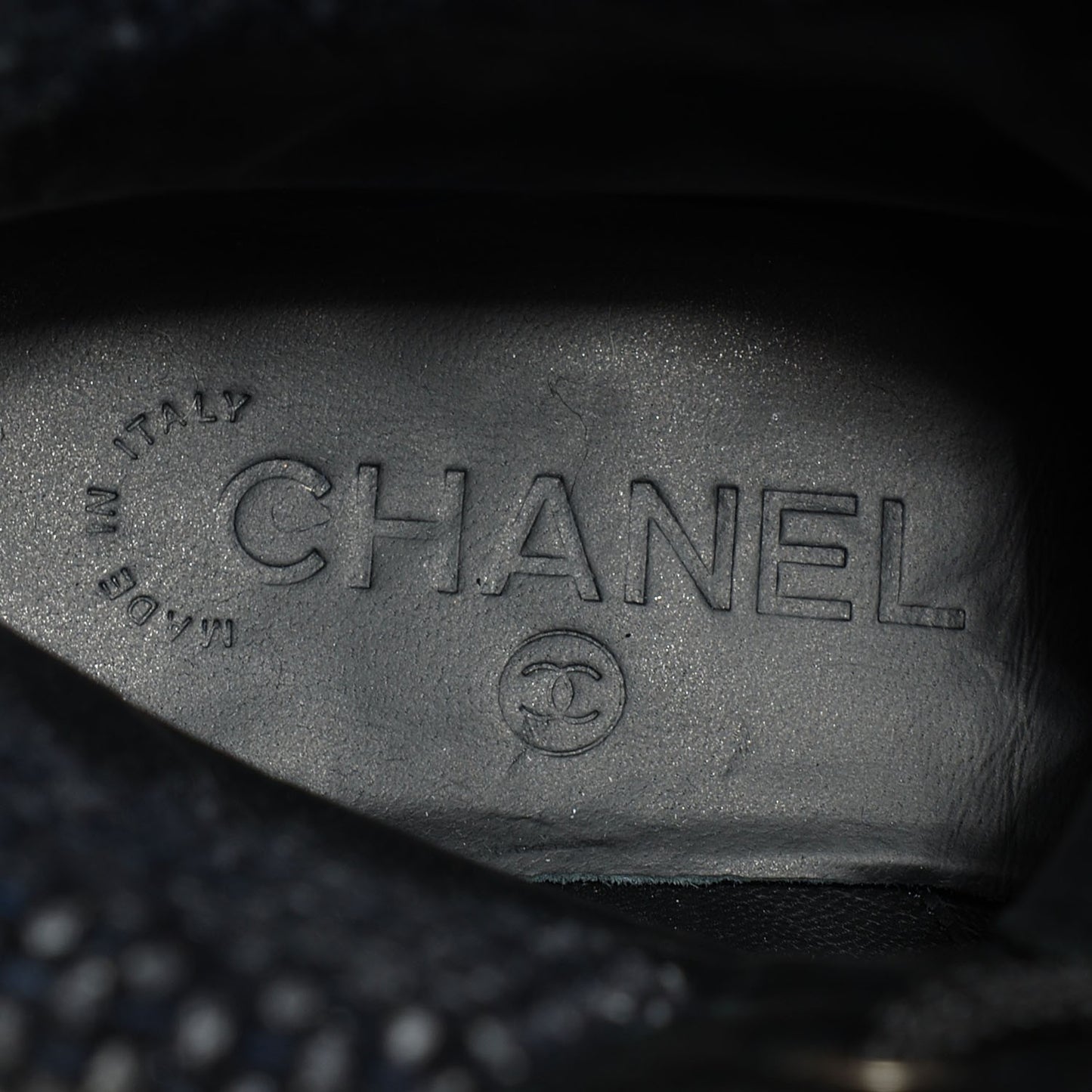 Calfskin Wool Combat Boots 36.5 Black