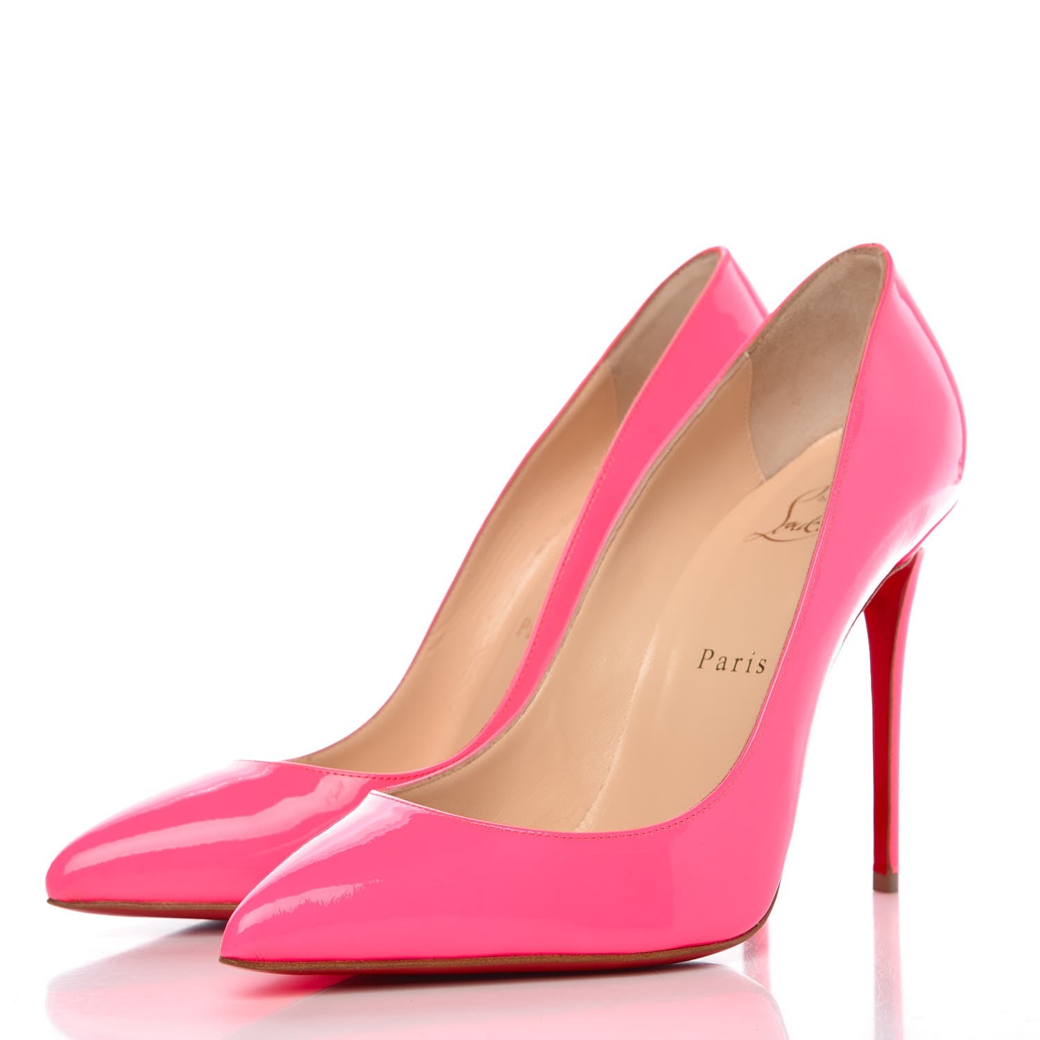 Christian Louboutin Patent Pigalle Follies 100 Pumps 38 Shocking Pink 3 of 9