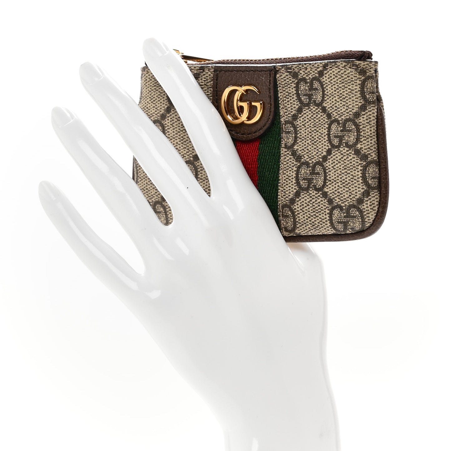 GG Supreme Monogram Web Ophidia Key Case Beige New Acero
