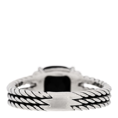 David Yurman Sterling Silver Diamond Black Onyx 10mm Petite Wheaton Ring 59 8.75 4 of 5