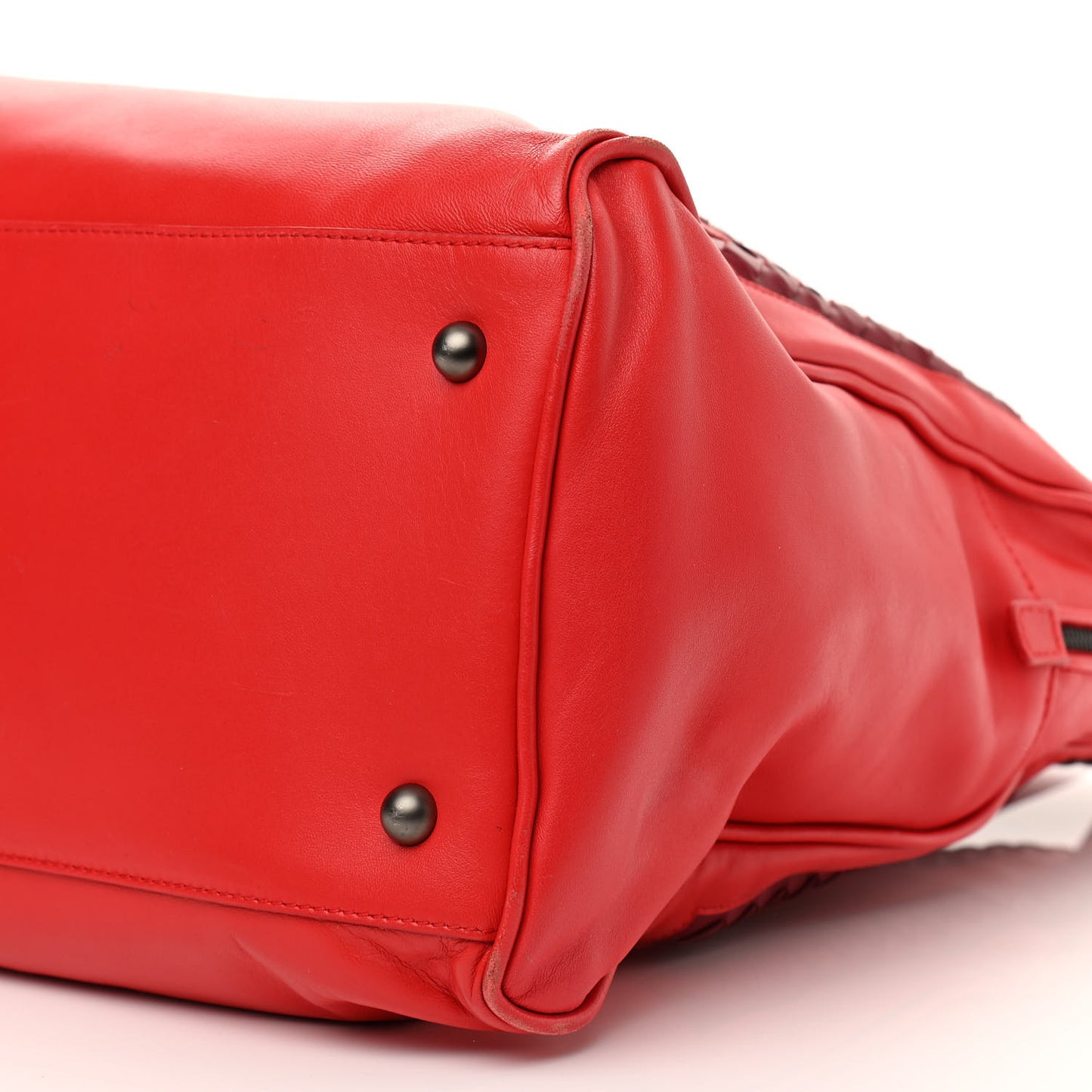 Nappa Intrecciato Light Calf Tote Red