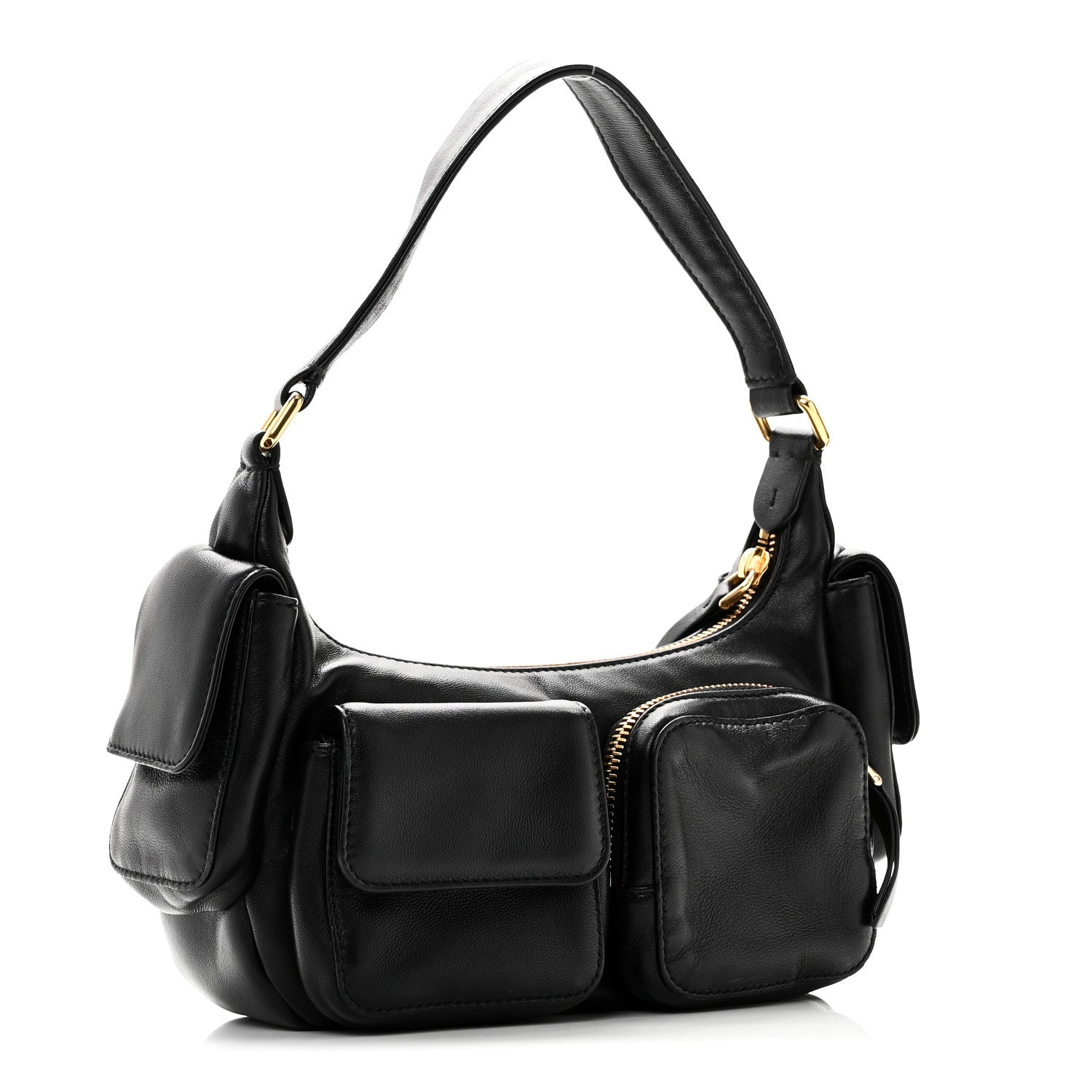 Miu Miu Nappa Multi Pocket Hobo Black 3 of 9