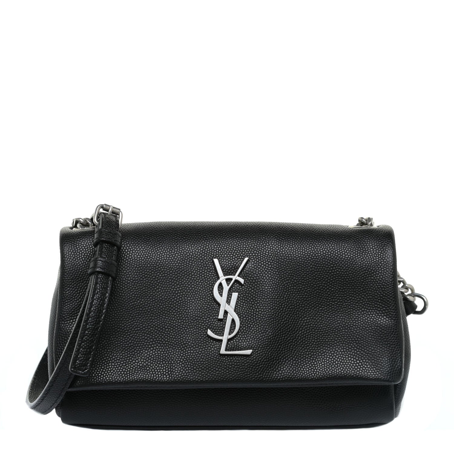 Saint Laurent Grain De Poudre Monogram Toy West Hollywood Fold-Over Bag Black 1 of 10