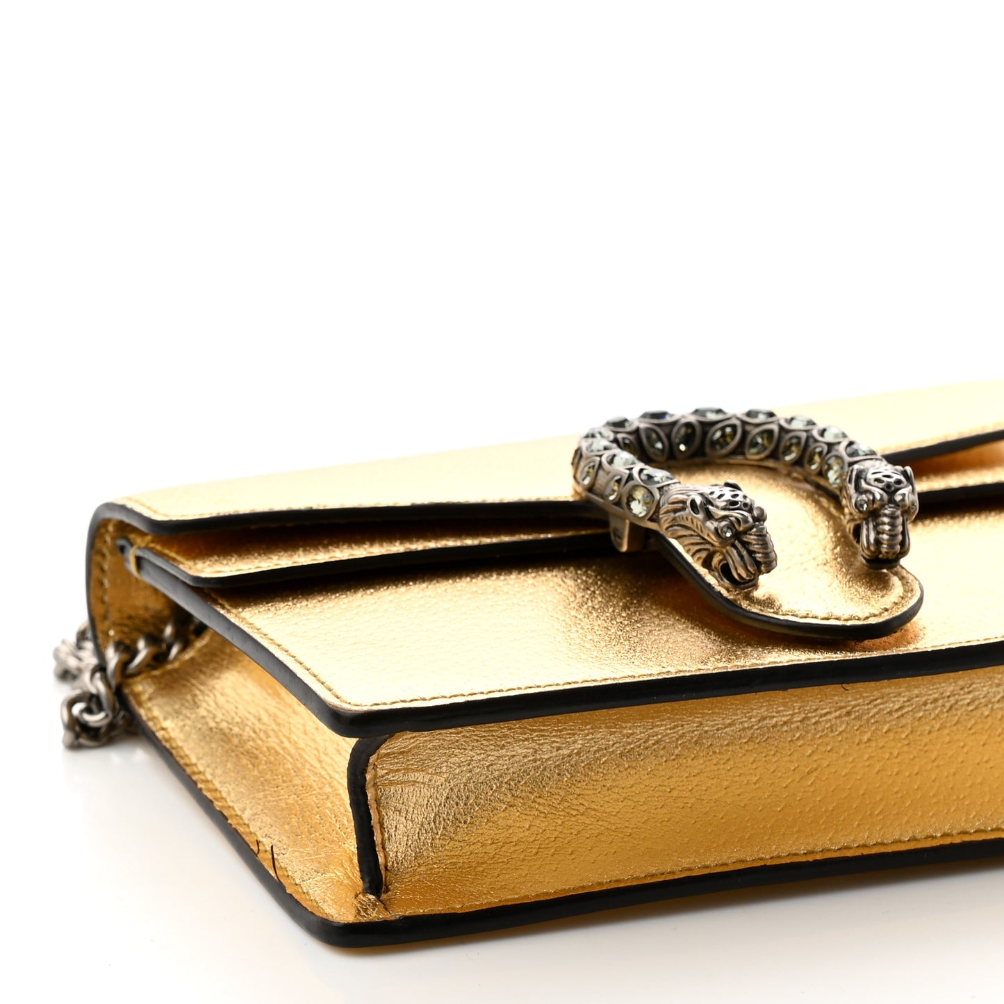 Metallic Textured Calfskin Crystal Mini Dionysus Shoulder Bag Gold