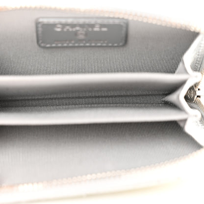 Chanel Gradient Metallic Calfskin Quilted Zip Around Coin Purse Wallet Silver Blue Yellow Purple 5 of 12