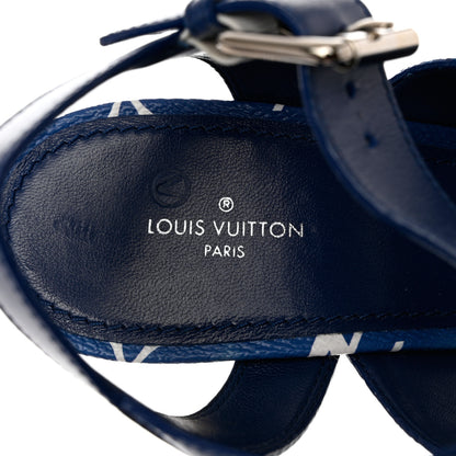 Louis Vuitton Monogram Escale Starboard Wedge Sandal 41 Blue 7 of 11