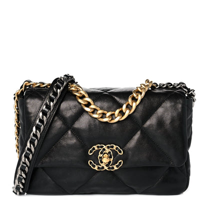 Chanel Goatskin Quilted Medium Chanel 19 Flap Black 1 of 10