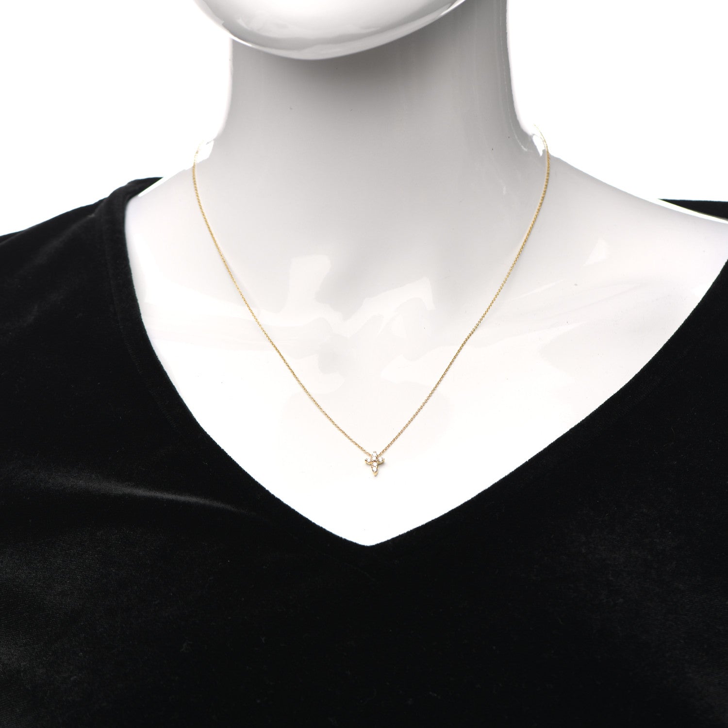 Roberto Coin 18K Yellow Gold Diamond Tiny Treasures Baby Cross Pendant Necklace 2 of 5
