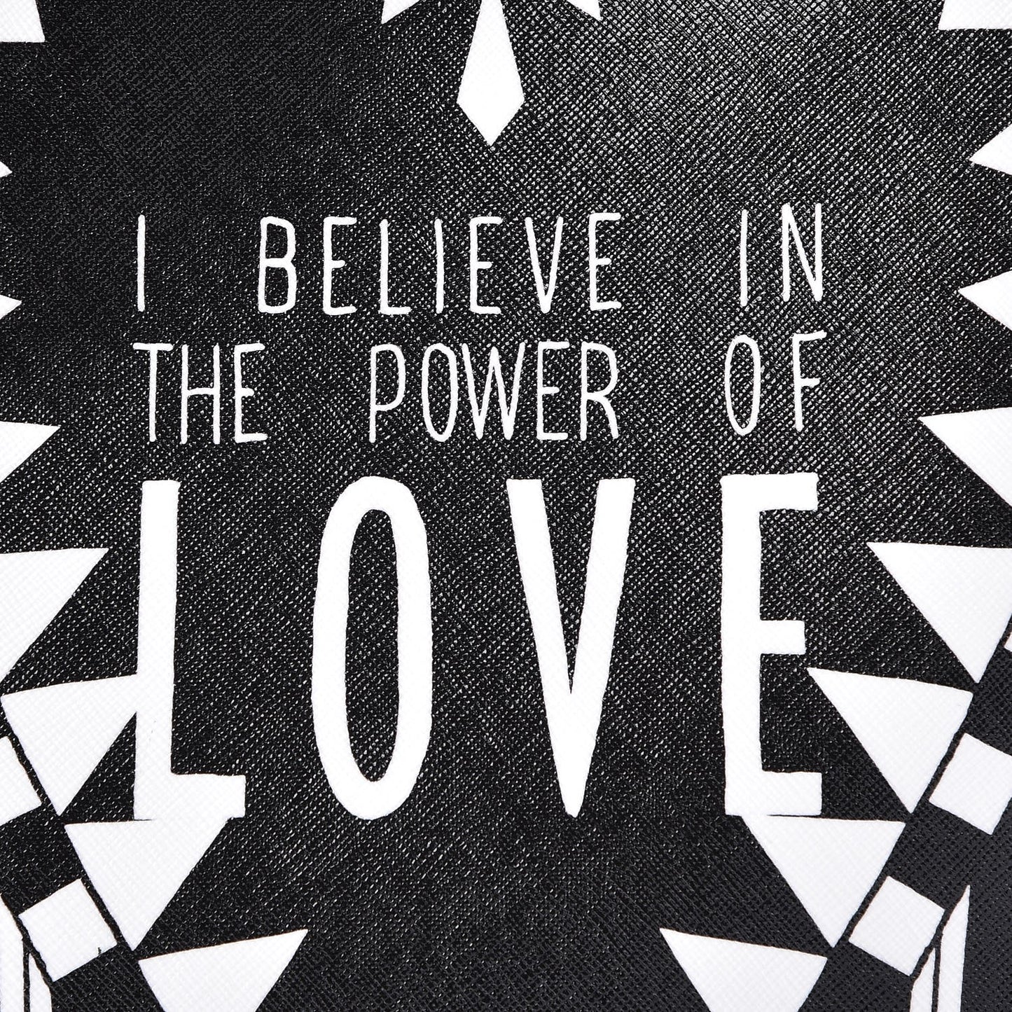 Calfskin Power of Love Print Tote Black