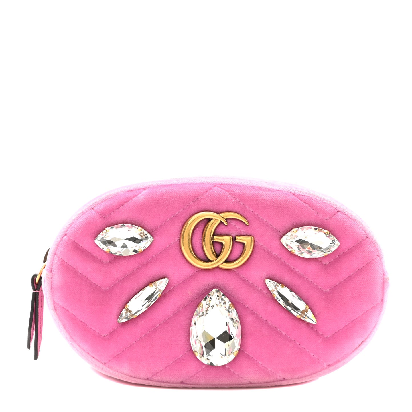 Velvet Matelasse Marquise Crystals GG Marmont Belt Bag 85 34 Malva