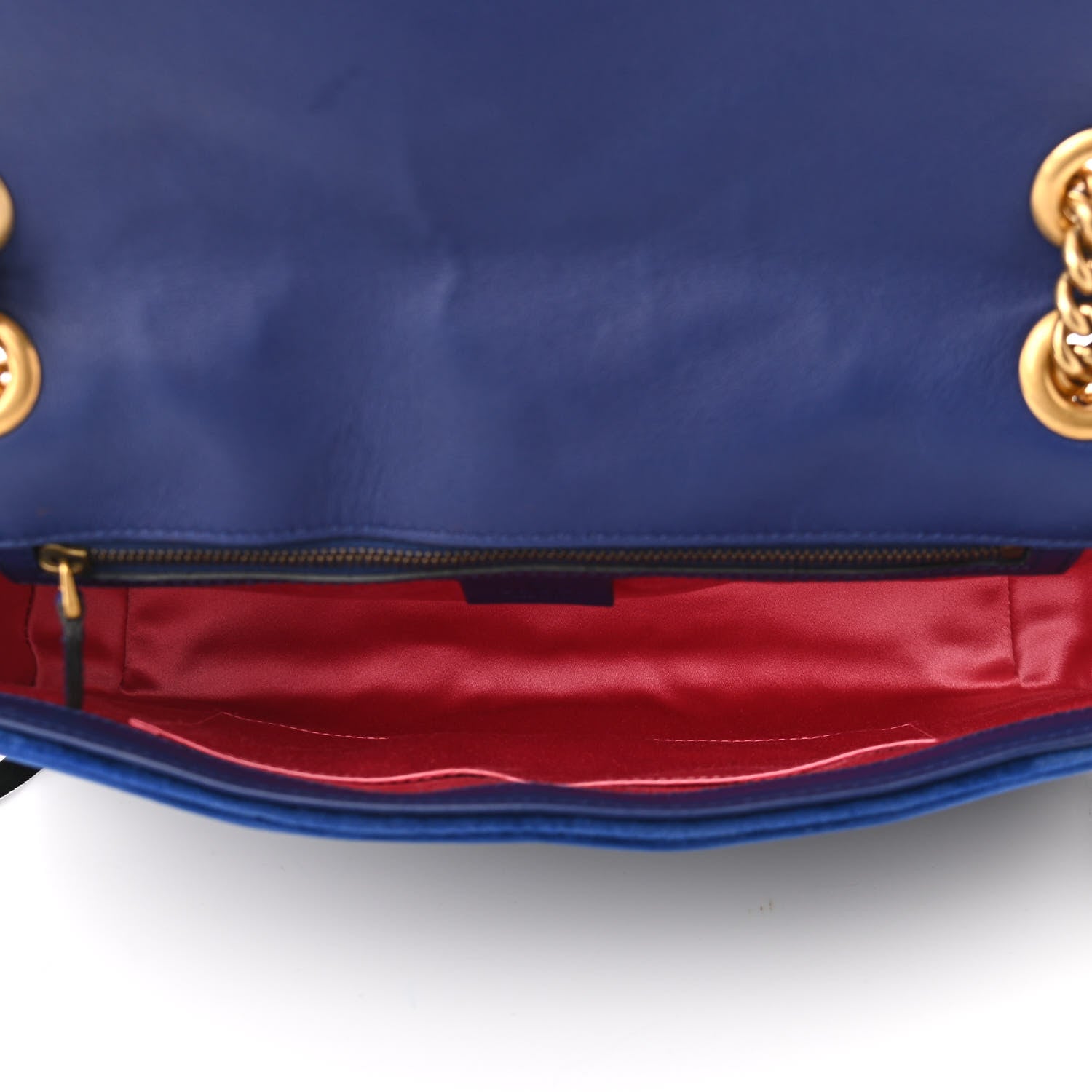 Gucci Velvet Matelasse Medium GG Marmont Shoulder Bag Cobalt Blue 5 of 11