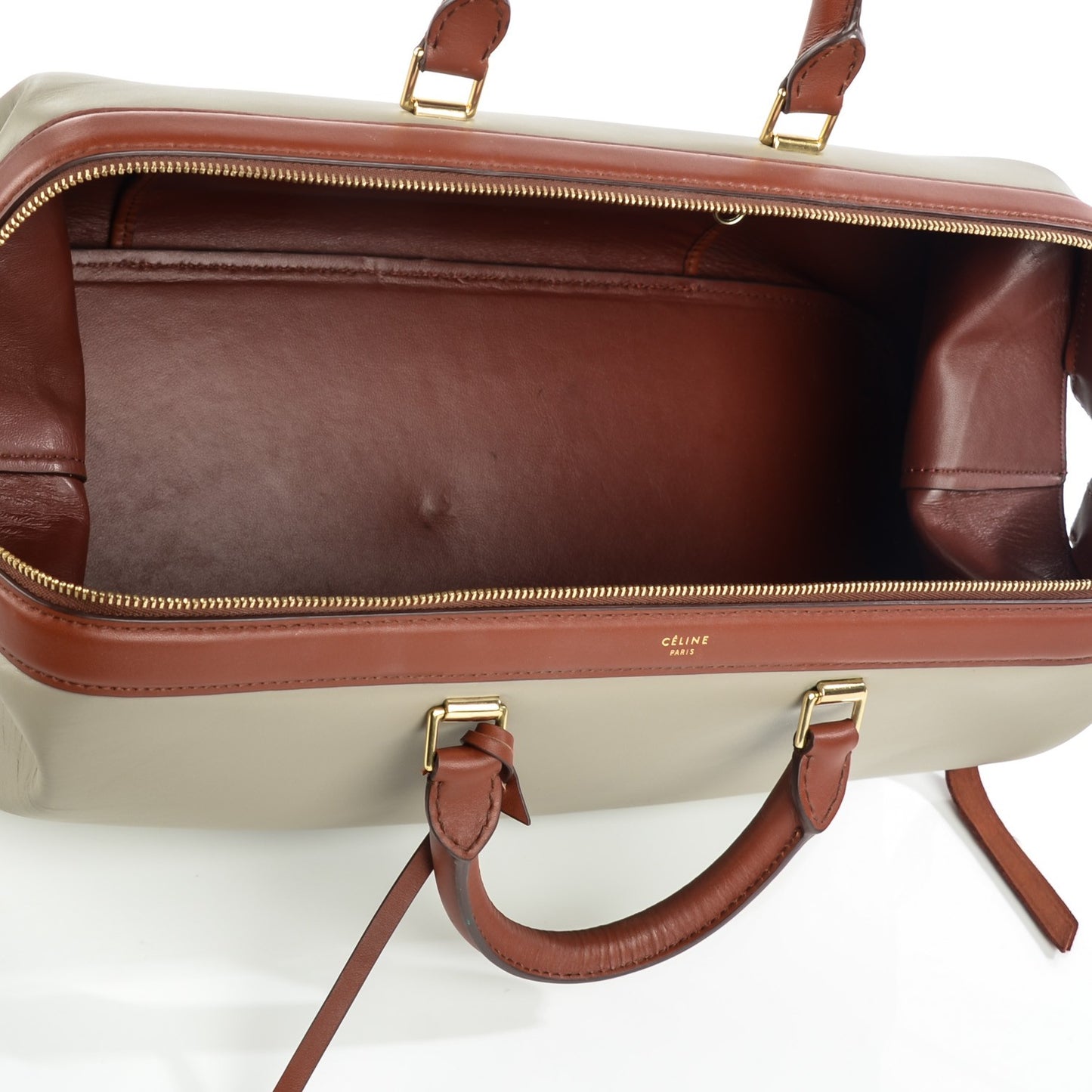 Satin Calfskin Long Frame Doctor Bag Grey