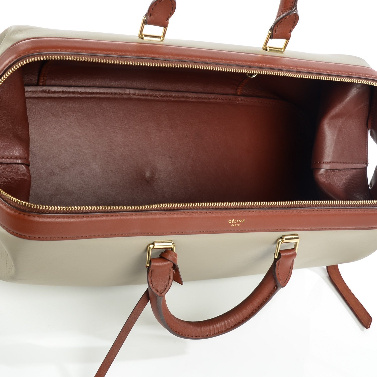 Celine Satin Calfskin Long Frame Doctor Bag Grey 5 of 8