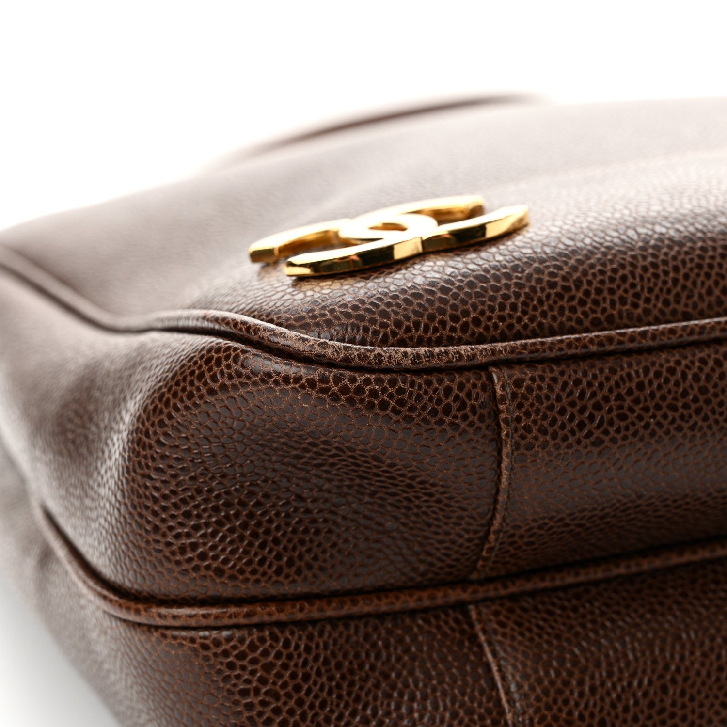 Chanel Caviar CC Shoulder Bag Dark Brown 12 of 14