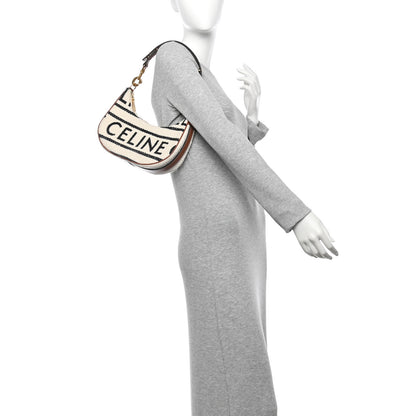 Celine Textile Medium Ava Shoulder Bag White Black 2 of 12
