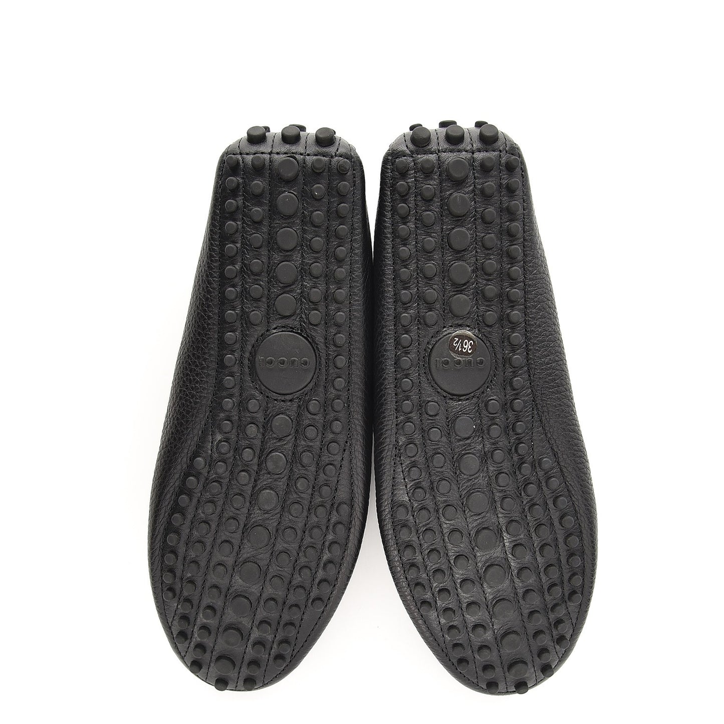 Calfskin Horsebit Web Driver Loafers 36.5 Black